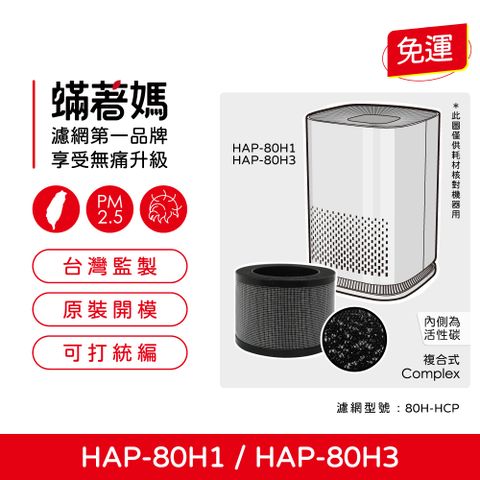 蟎著媽 濾網(適用 HERAN 禾聯 HAP-80H1 HAP-80H3 80H1-HCP 空氣清淨機)