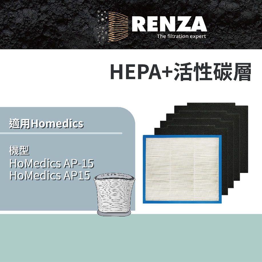 HOMEDICS 適用  美國 AP-15 AP15 小牛 空氣清淨機 一年分 1片HEPA+4片活性碳濾網