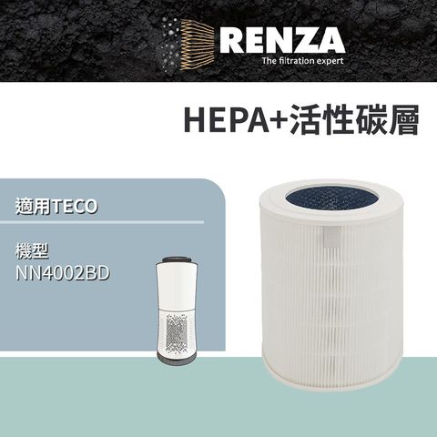 RENZA RENZA 適用  NN4002BD 15坪高效負離子360度空氣清淨機 二合一活性碳HEPA濾網