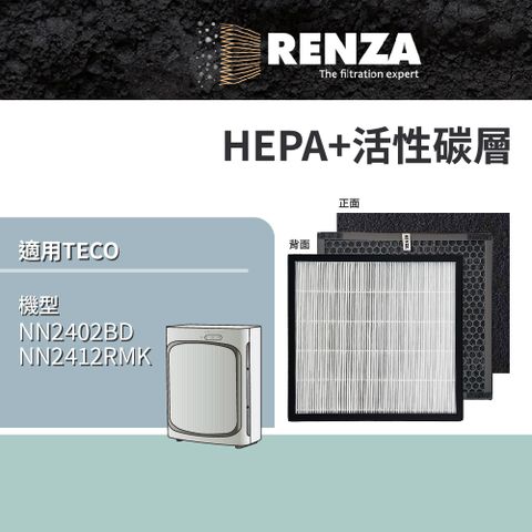 適用 TECO 東元 NN2402BD NN2412RMK DC直流高效清淨機 HEPA+活性碳濾網組