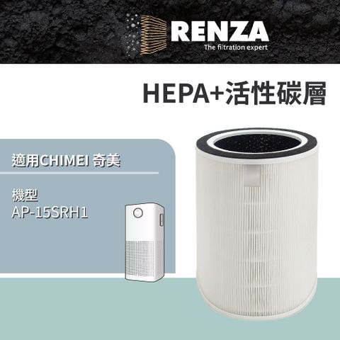 RENZA 適用奇美 AP-15SRH1 360°智能淨化空氣清淨機Pro HEPA+活性碳濾網 替換 F15HPH13