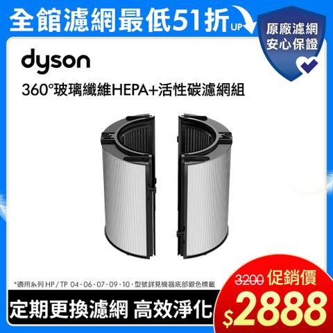 Dyson 戴森 360°玻璃纖維HEPA+活性碳濾網 適用04/06/07/09/10/12清淨機系列 (單入) 原廠公司貨