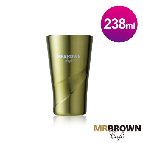 MR.BROWN 伯朗 流星不銹鋼雙層杯(橄欖綠)