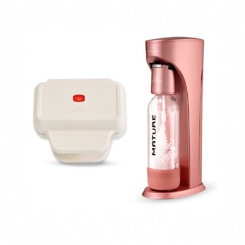 MATURE美萃 雙11強檔 Classic410氣泡水機單氣瓶+MINI食光陶瓷熱壓機 CY-1627