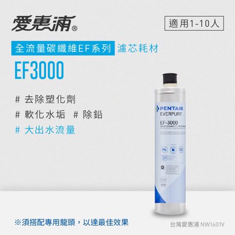 送原廠休閒手提袋愛惠浦 EVERPURE EF3000碳纖活性碳濾芯(DIY更換)