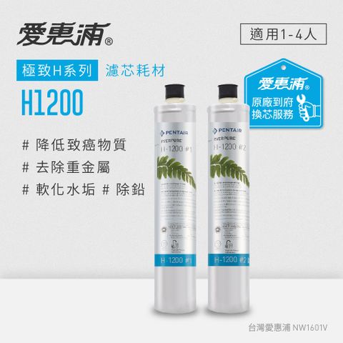 贈原廠休閒手提袋愛惠浦 EVERPURE H1200活性碳濾芯(到府更換)