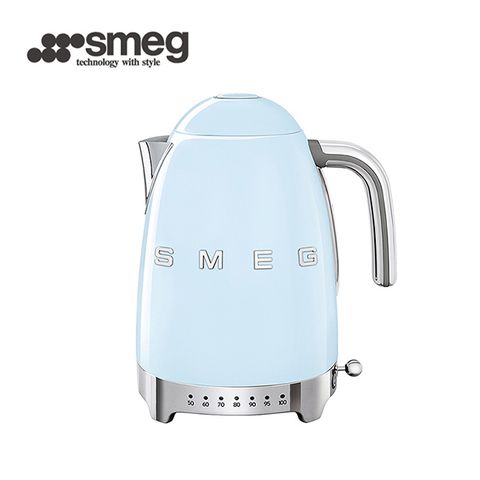 SMEG 義大利控溫式電熱水壺-粉藍色_KLF04PBUS