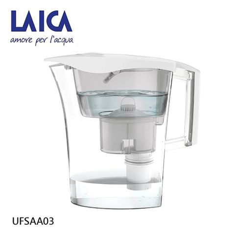 即濾即飲 無須煮沸LAICA 萊卡 義大利原裝進口除菌生飲壺 優雅白-USFAA03