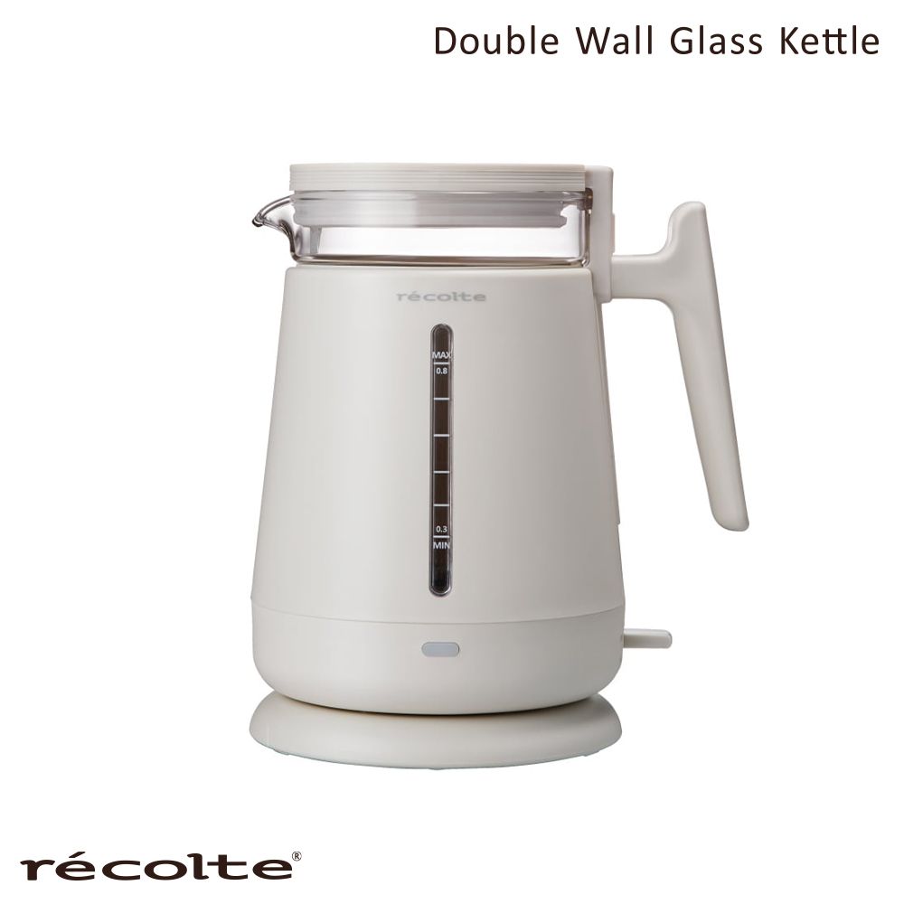 recolte 麗克特  日本Double Wall Glass 玻璃電水壺-燕麥白