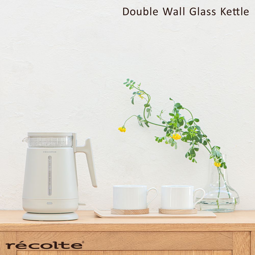 recolte 麗克特  日本Double Wall Glass 玻璃電水壺-燕麥白