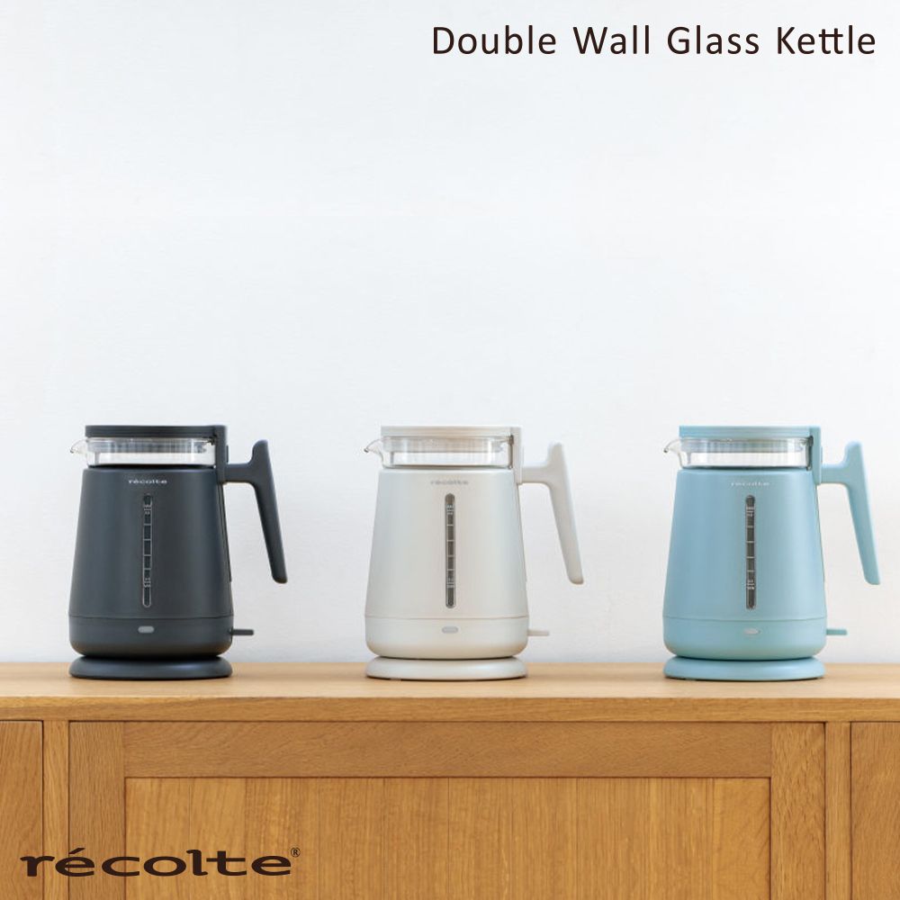 recolte 麗克特  日本Double Wall Glass 玻璃電水壺-燕麥白