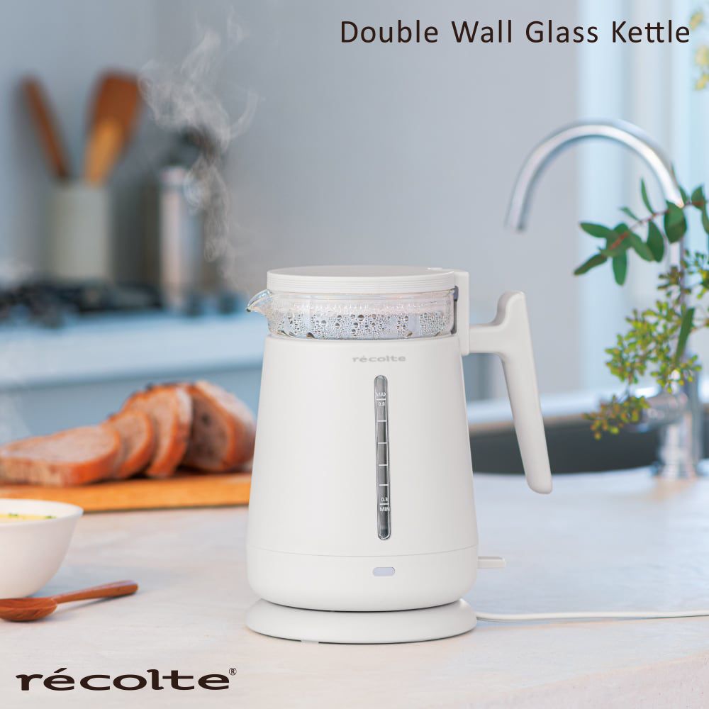 recolte 麗克特  日本Double Wall Glass 玻璃電水壺-燕麥白