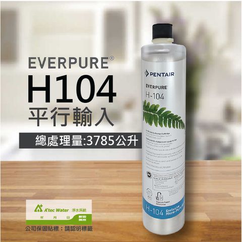 公司保固貼紙，享黑水保固EVERPURE H104強效抑垢家用型淨水器濾心(H-104濾芯)