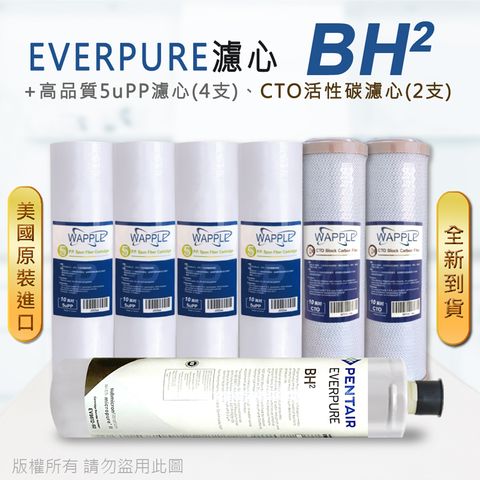 EVERPURE 愛惠浦 美國原廠平行輸入 BH2 濾心+高品質前置5uPP濾心+CTO濾心(7支組)