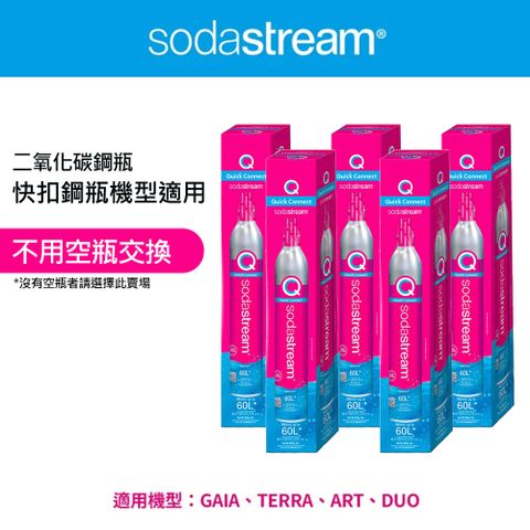 (鋼瓶旗艦組) Sodastream二氧化碳盒裝快扣鋼瓶 425g(5入組)
