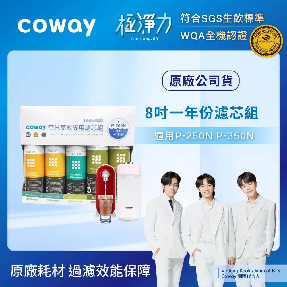 Coway  奈米高效濾芯組【8吋一年份】(適用P-250N/P-350N)