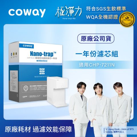 Coway 奈米高效7吋濾芯組 一年份(適用CHP7211N)