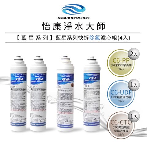 怡康 藍星系列快拆除氯濾心組(4入)