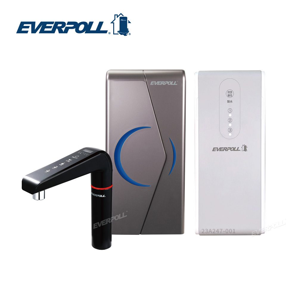  【EVERPOLL】廚下型雙溫UV觸控飲水機+直出RO淨水器(EVB-298-E+RO-600)