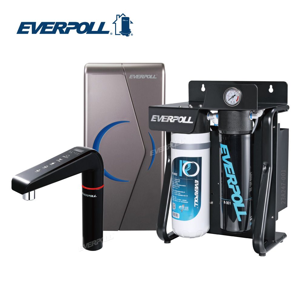  【EVERPOLL】廚下型雙溫UV觸控飲水機+直出式極淨純水設備 (EVB-298-E+RO-900)