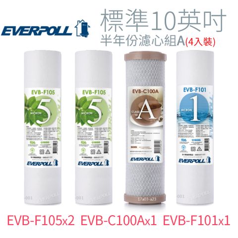 EVERPOLL 愛科濾淨 標準10英吋 半年份濾心組A (4入)