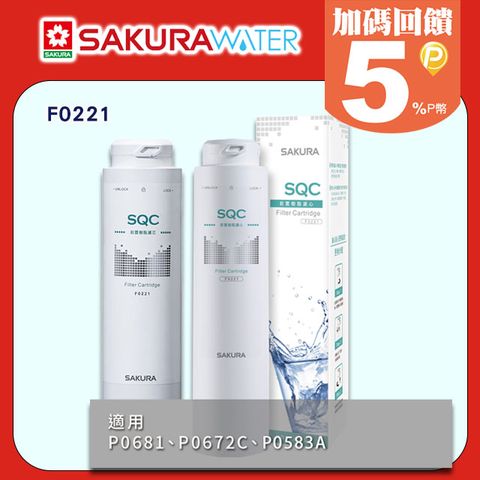 【SAKURA 櫻花】快捷高效淨水器用《前置樹脂第一道濾心》F0221(2支入)◆全台配送