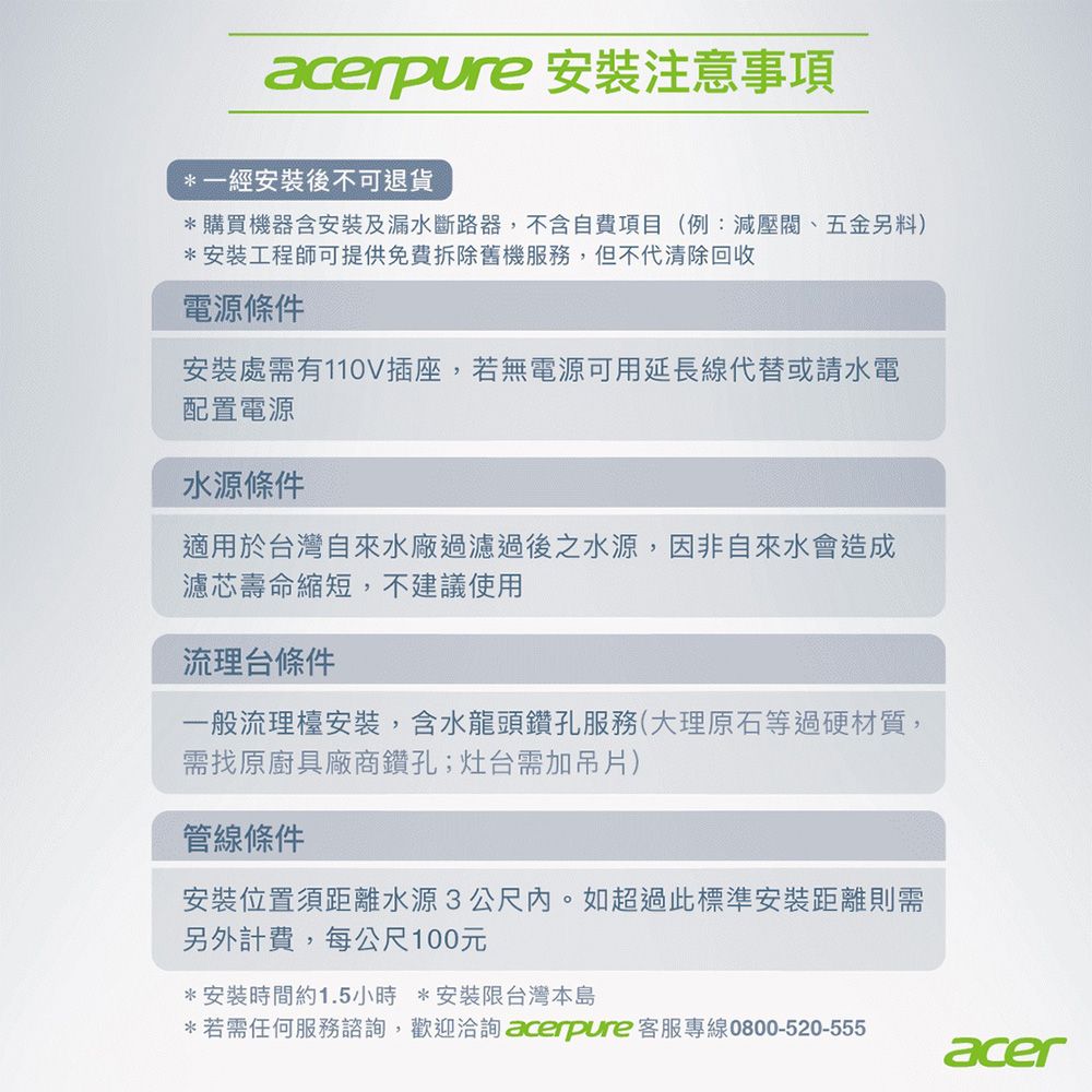 acerpure 宏碁 Aqua 櫥下型RO濾水器 600G RP722-12W