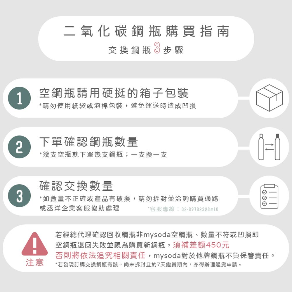 mysoda 沐樹得 425g二氧化碳交換補充鋼瓶(換1支) 此商品需有1支「空鋼瓶」供回收才能下單購買