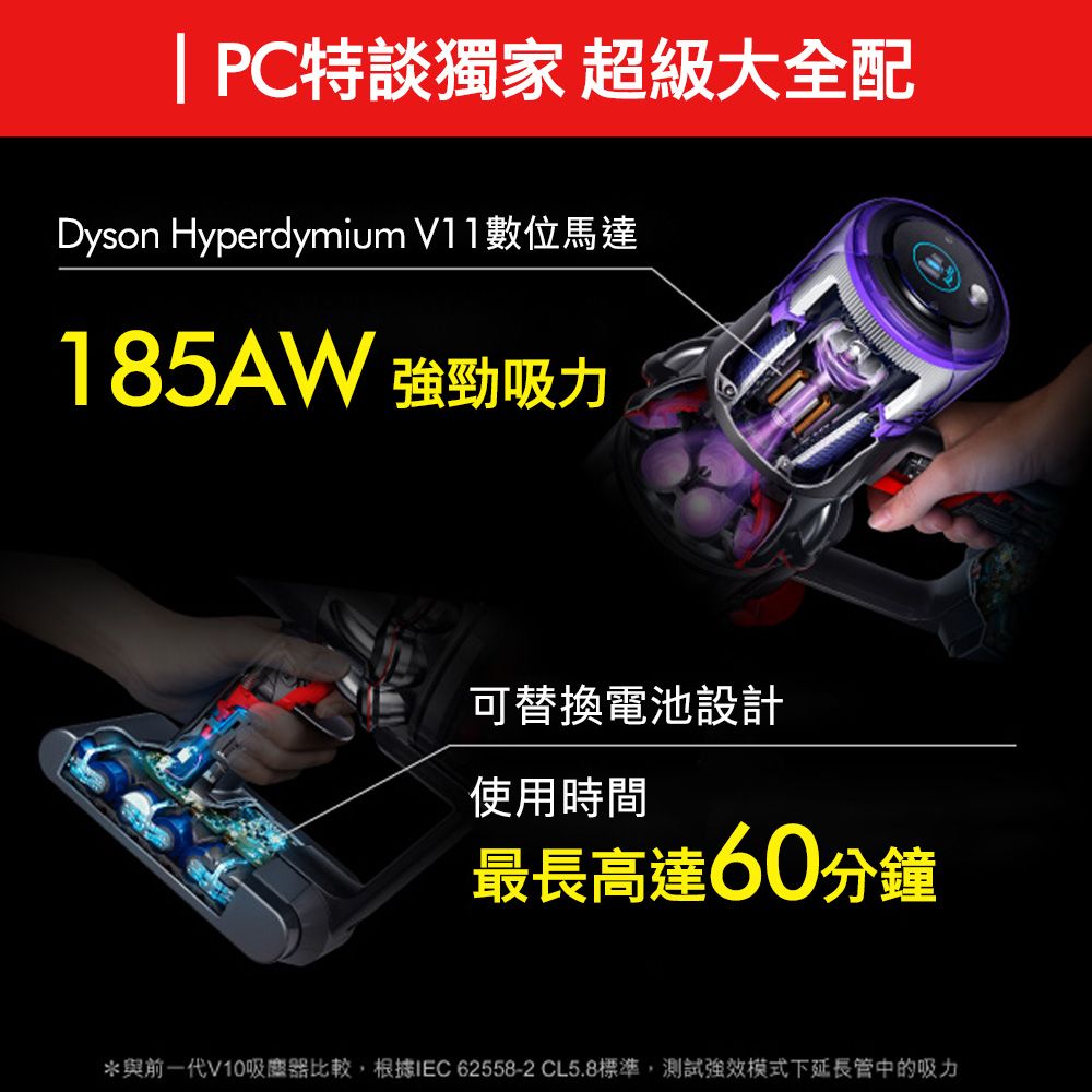 Dyson 戴森 V11 Fluffy Extra手持無線吸塵器+V8 Focus Mattress origin HH15強勁除塵蟎機(PChome獨家1+1組合)