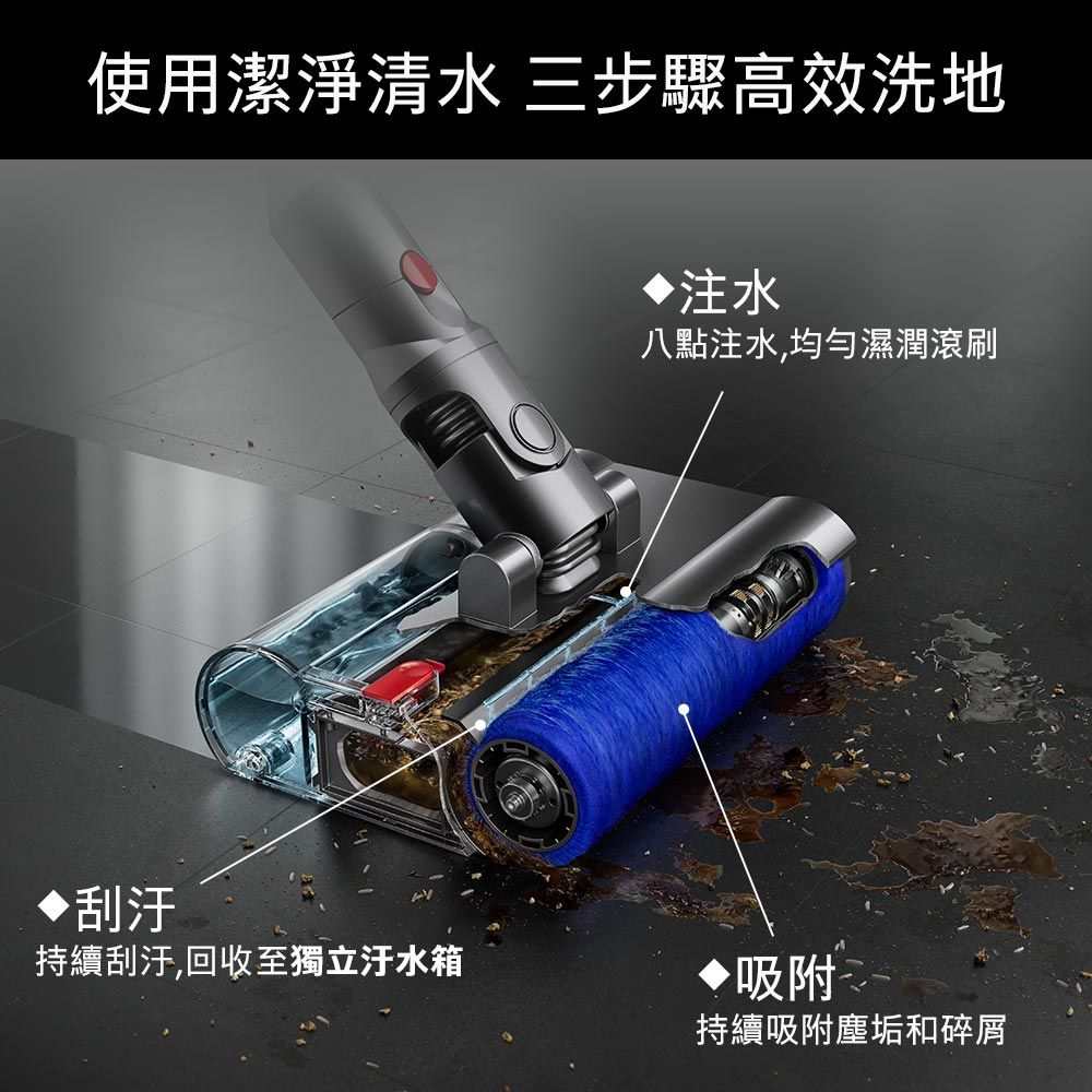 Dyson 戴森 V12s SV46 Detect Slim Submarine 乾濕全能洗地吸塵器(洗地機/雙主吸頭/寵物家庭/原廠公司貨/二年保固)