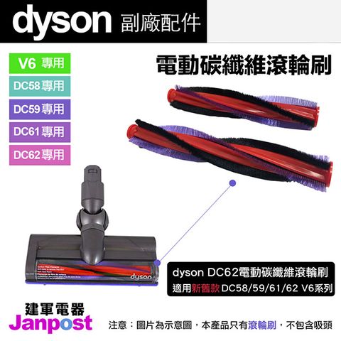 Dyson 副廠配件 V6 DC62 DC59 DC58 61 motorhead 電動碳纖維吸頭 滾輪刷 毛刷