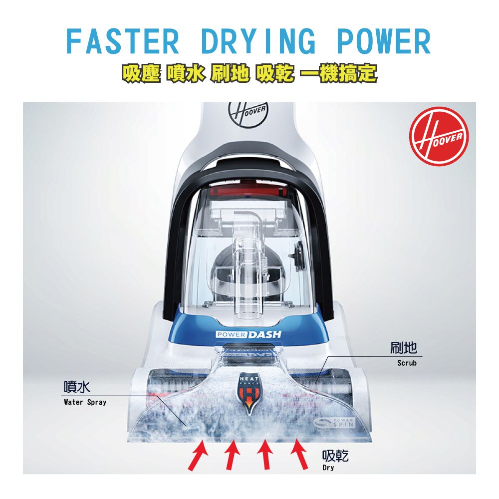 Hoover Powerdash 深層清潔 地毯清洗機 地毯清潔 地毯專用 吸塵 噴水 刷地 吸乾 一次完成