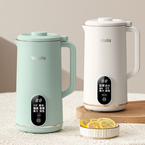 【藝啟】豆漿機 110V 破壁機 免煮免過濾 台灣榨汁機 免濾豆漿機  110V米白色【美規插頭】玻璃內膽