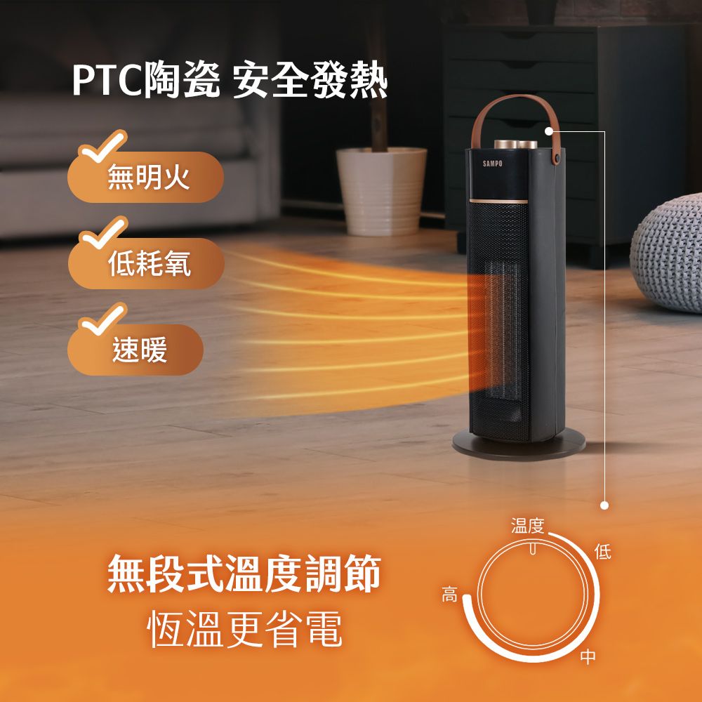 SAMPO聲寶陶瓷式電暖器HX-AF12P - PChome 24h購物