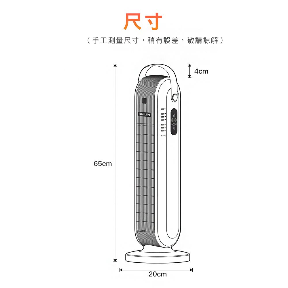 尺寸(手工測量尺寸,稍有誤差,敬請諒解)65cmPHILIPS       4cm20cm