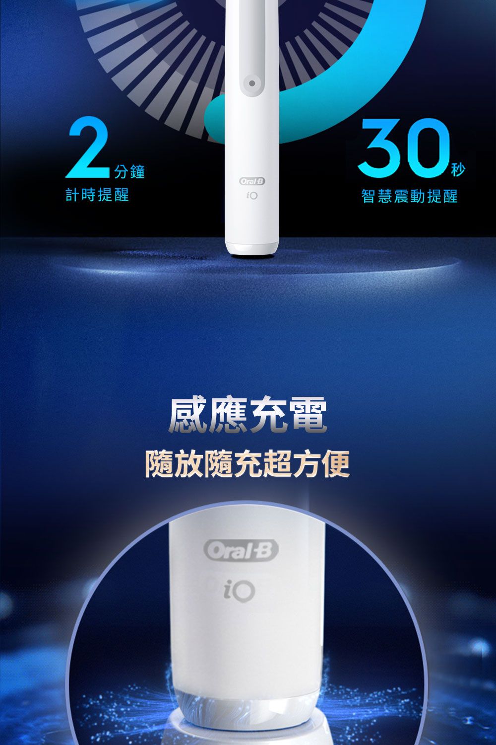 21分鐘30秒 B計時提醒智慧震動提醒應放隨充超方便OralB