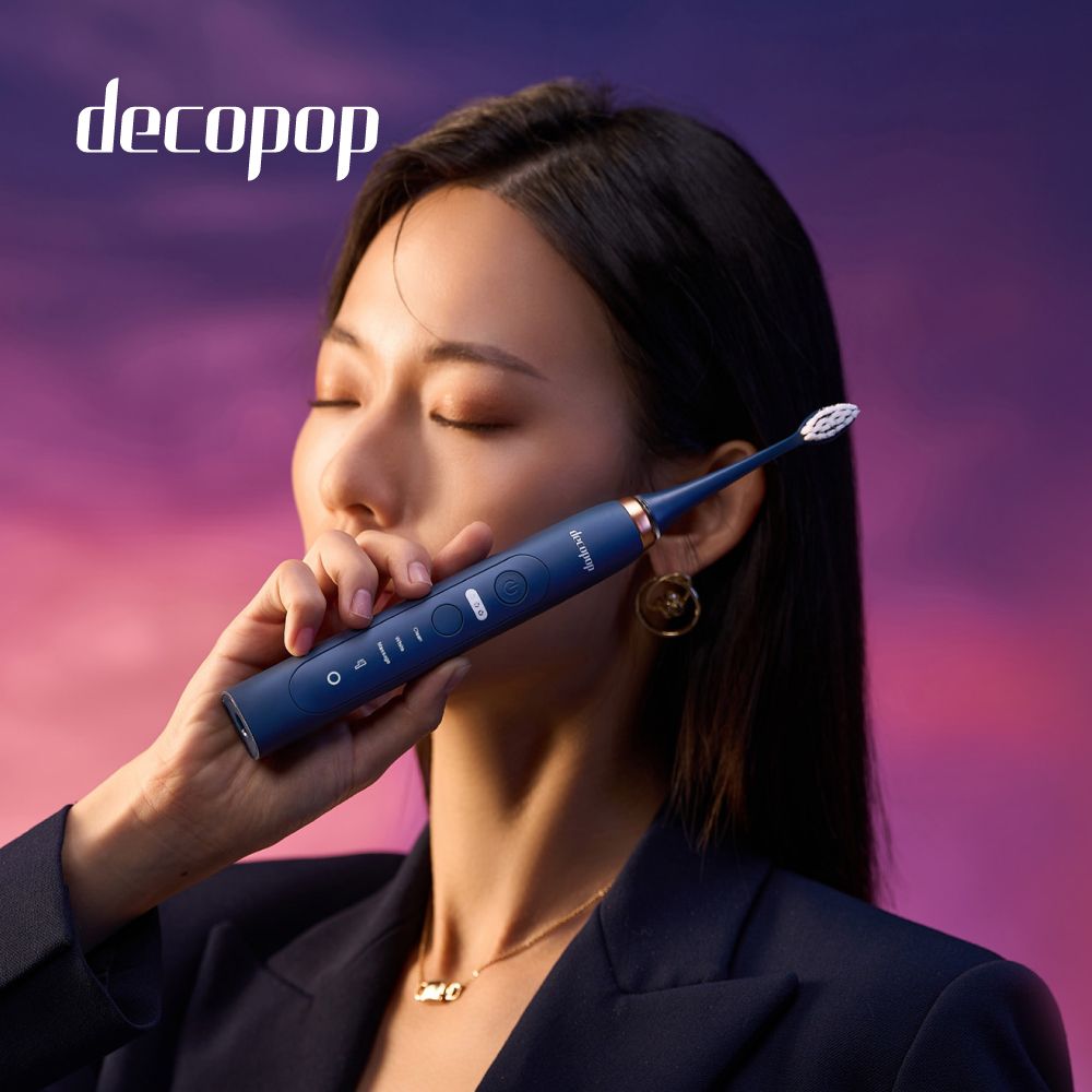  【decopop】極淨煥白音波電動牙刷(靚白Pro) (DP-602) 贈8刷