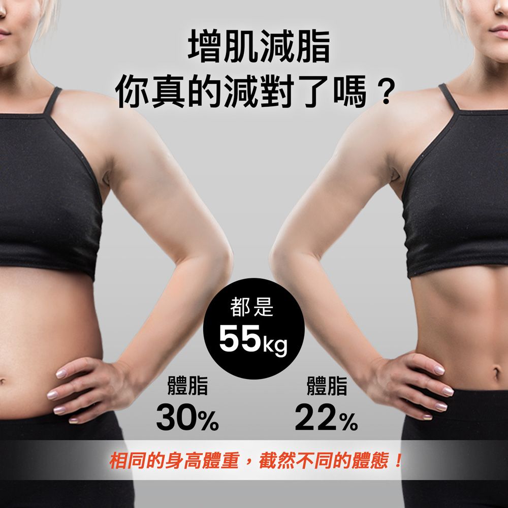 增肌減脂你真的減對了嗎?都是55kg體脂體脂30%22%相同的身高體重,截然不同的體態!