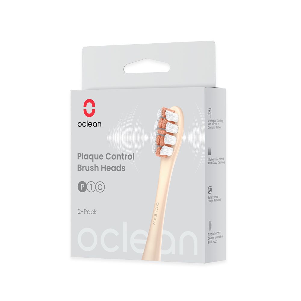 Oclean 歐可林 2入組盒裝 牙菌斑清潔型刷頭-P1C8(金柄)
