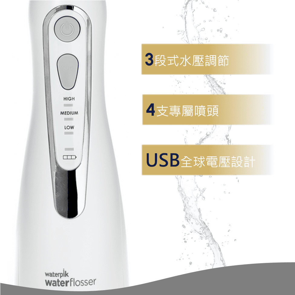 段式水壓調節HIGHMEDIUM支專屬噴頭LOWwaterpikwaterflosserUSB全球電壓設計