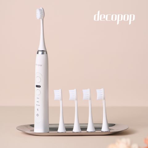 decopop 極淨煥白音波電動牙刷DP-602 杜邦刷頭4入組 DP-602-001