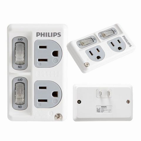 PHILIPS 飛利浦 CHP3020W 2開2插電腦壁插