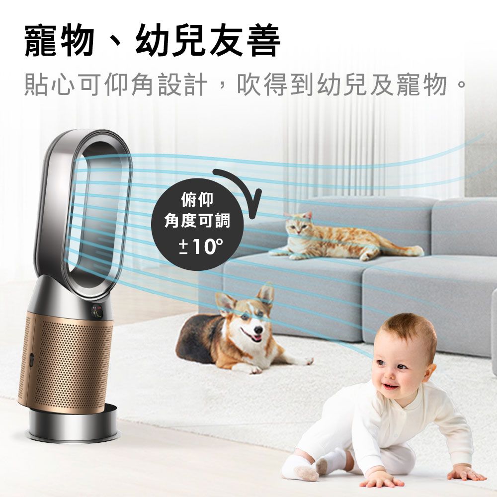 Dyson 戴森 Purifier Hot+Cool Formaldehyde 三合一甲醛偵測涼暖空氣清淨機HP09(鎳金色)