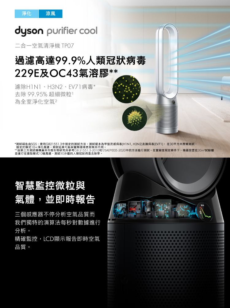 Dyson Purifier Cool 二合一涼風空氣清淨機TP07(銀白) - PChome 24h購物
