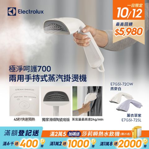 Electrolux 伊萊克斯 極致呵護 700 兩用式手持蒸氣掛燙機 (兩色)