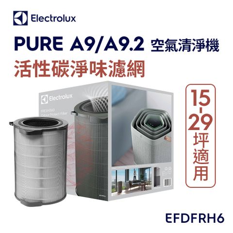 Electrolux 伊萊克斯 PURE A9 空氣清淨機活性碳淨味抗菌濾網組-15-22坪專用(EFDFRH6)