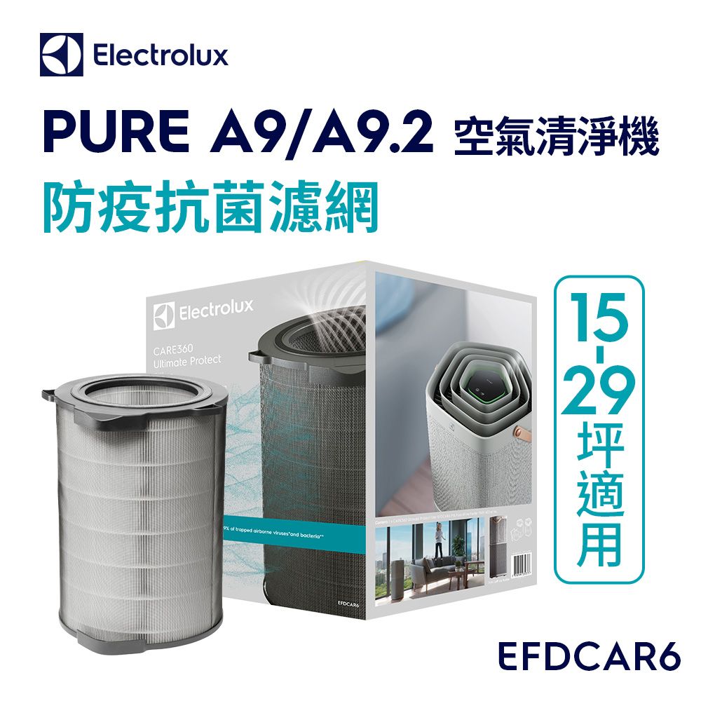 Electrolux 伊萊克斯 PURE A9/A9.2 空氣清淨機防疫抗菌濾網-大坪數適用(EFDCAR6)