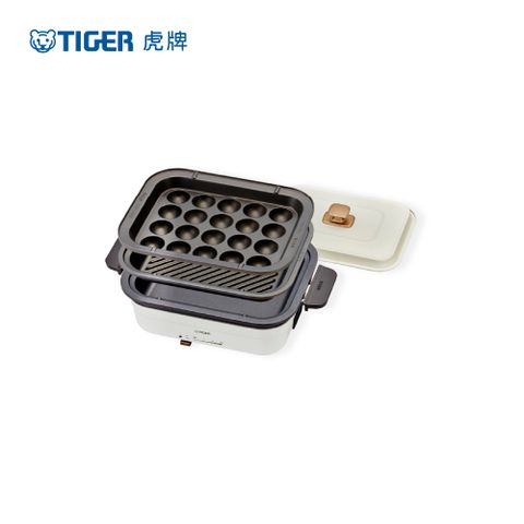 TIGER虎牌 多功能方型電烤盤火鍋(CRL-A30R)白色