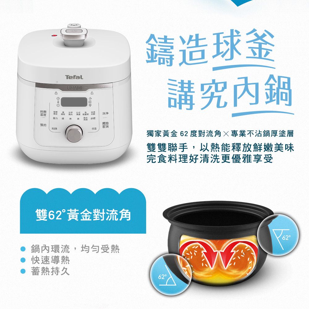 Tefal 特福 【法國】Umami鮮呼吸速燉萬用快鍋4L