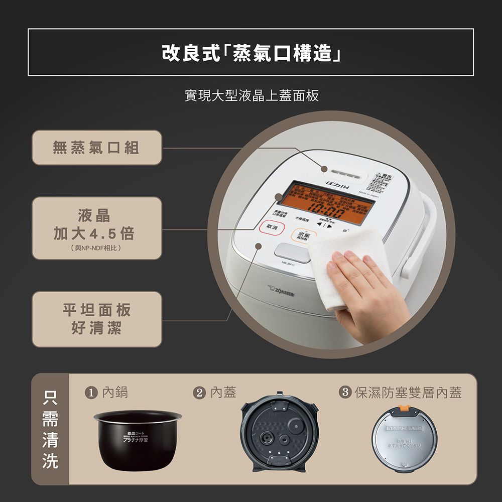 ZOJIRUSHI 象印 10人份鐵器塗層白金厚釜壓力IH電子鍋(NW-JBF18)